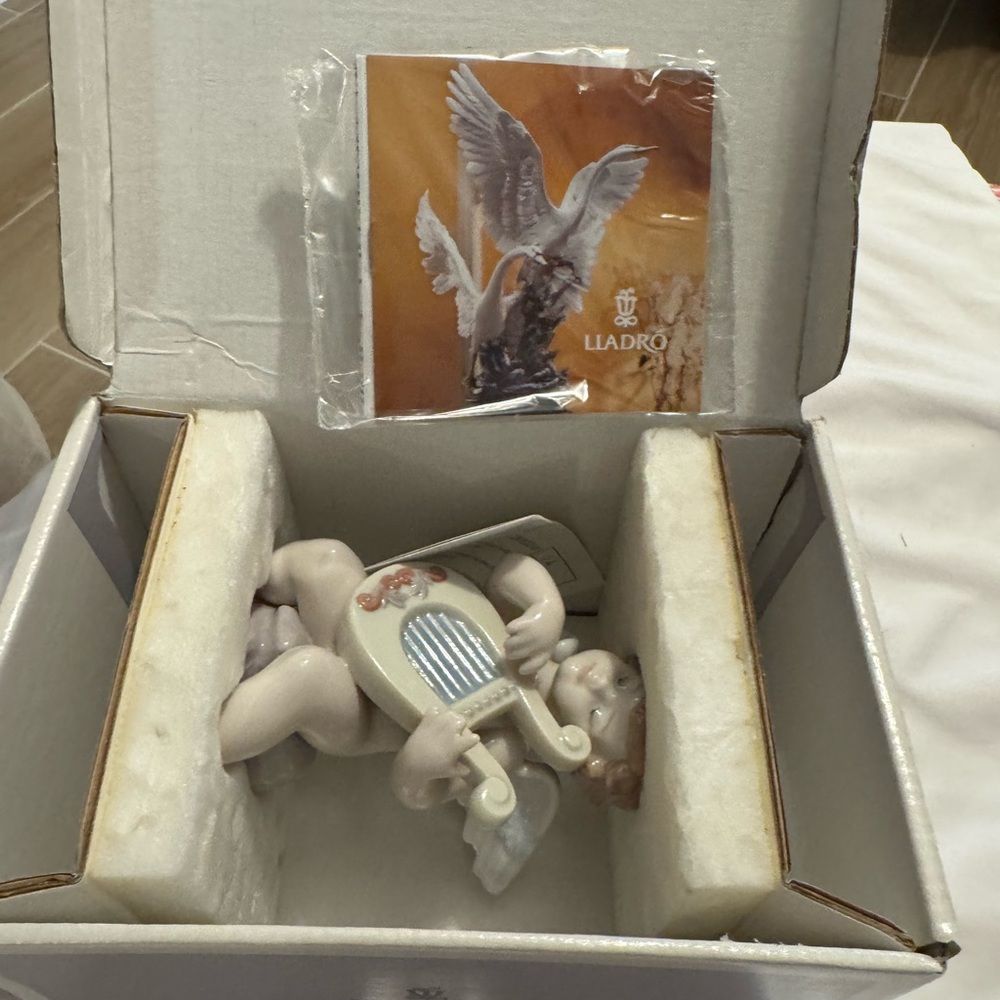 Lladro White and Blue Accent Decor